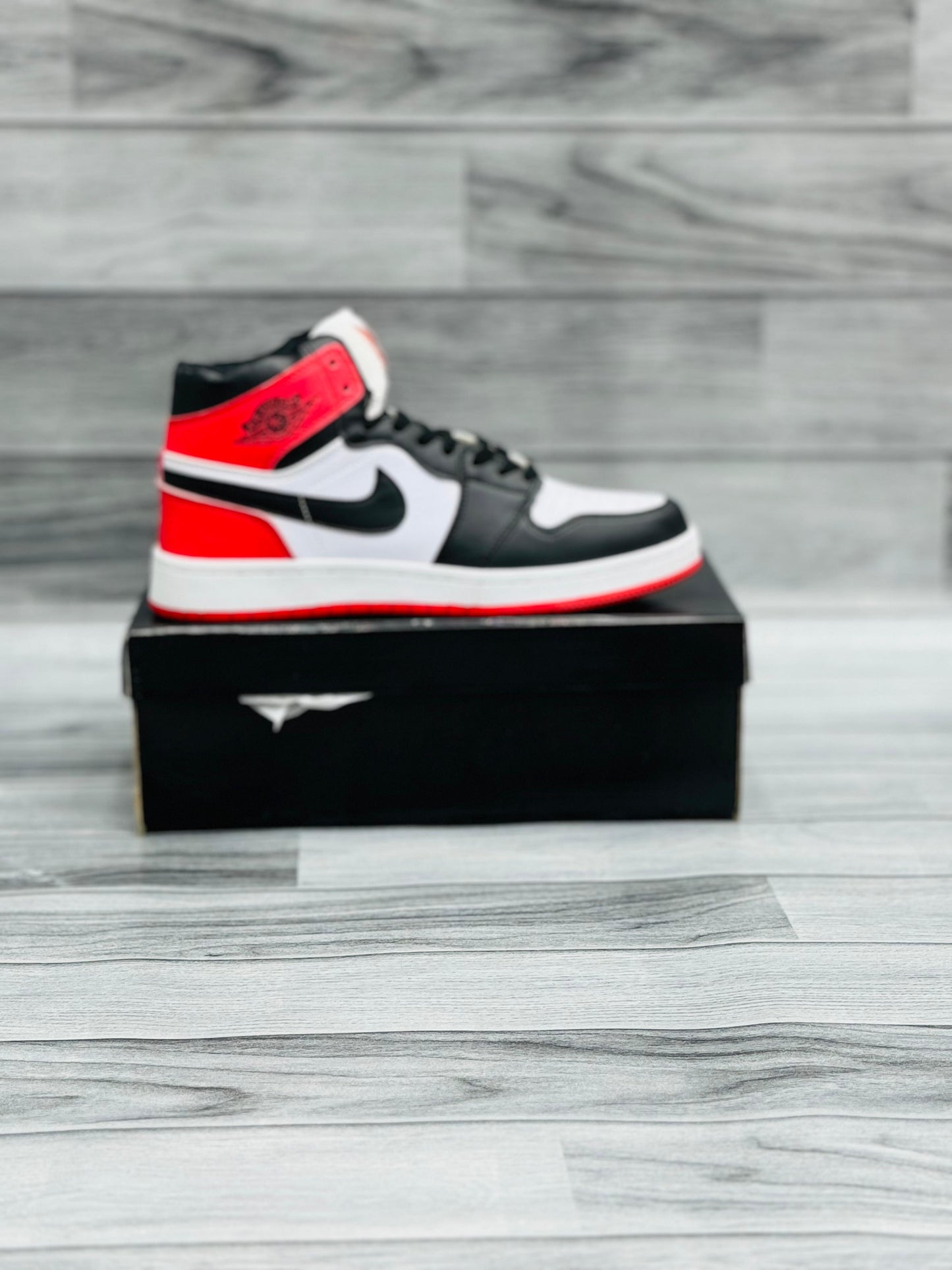 Black, White & Red High-Top Sneakers – Bold Streetwear Icon
