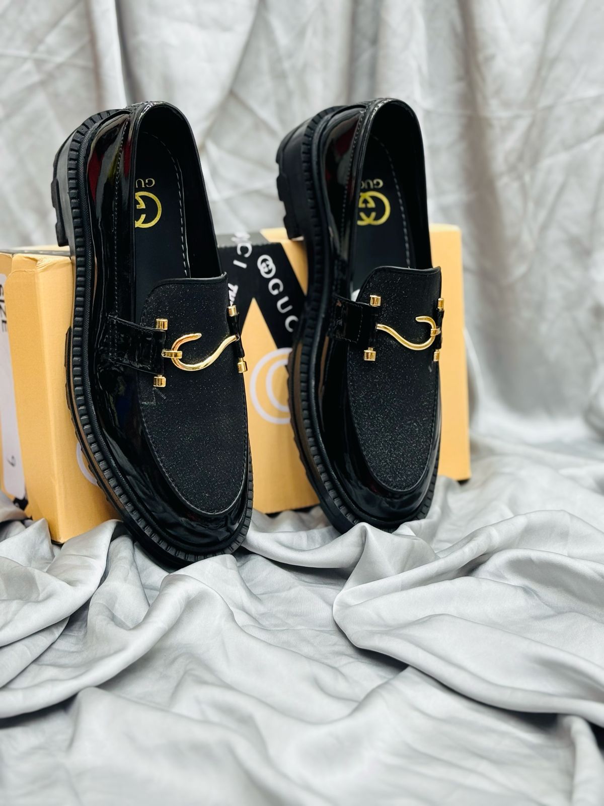 Men's Luxury Suede Loafers with Gold Buckle