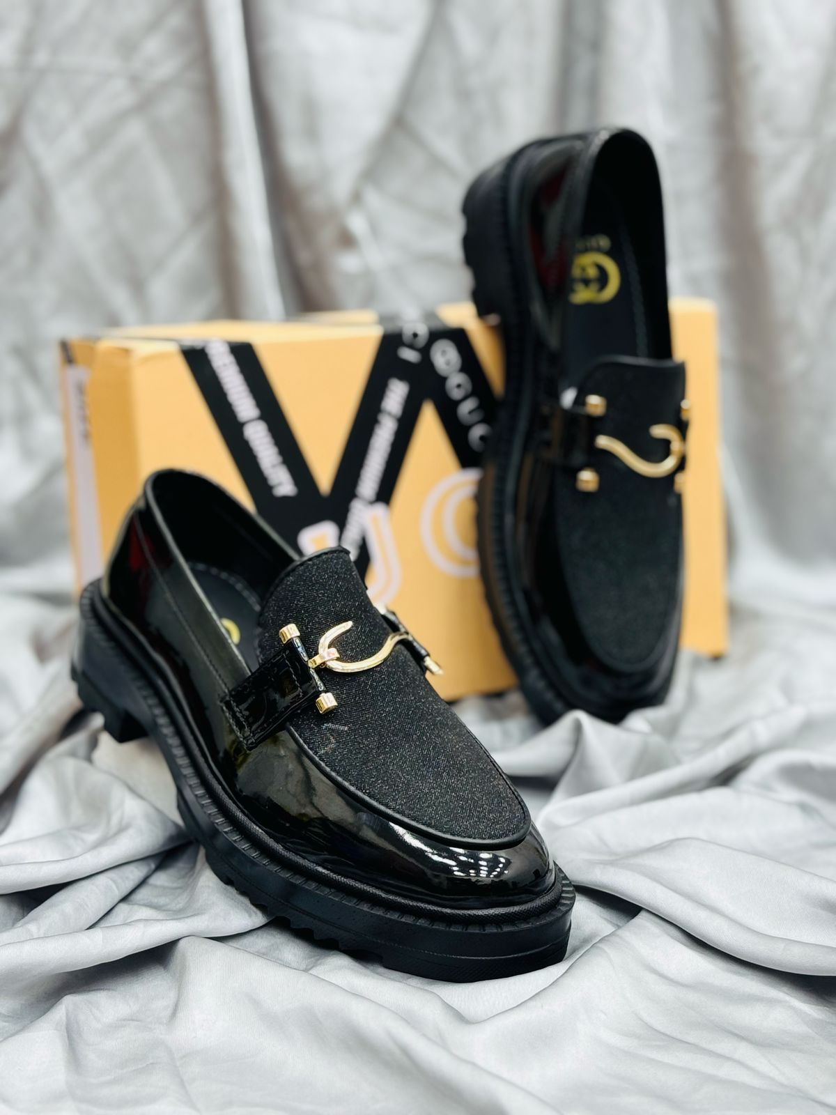 Men's Luxury Suede Loafers with Gold Buckle