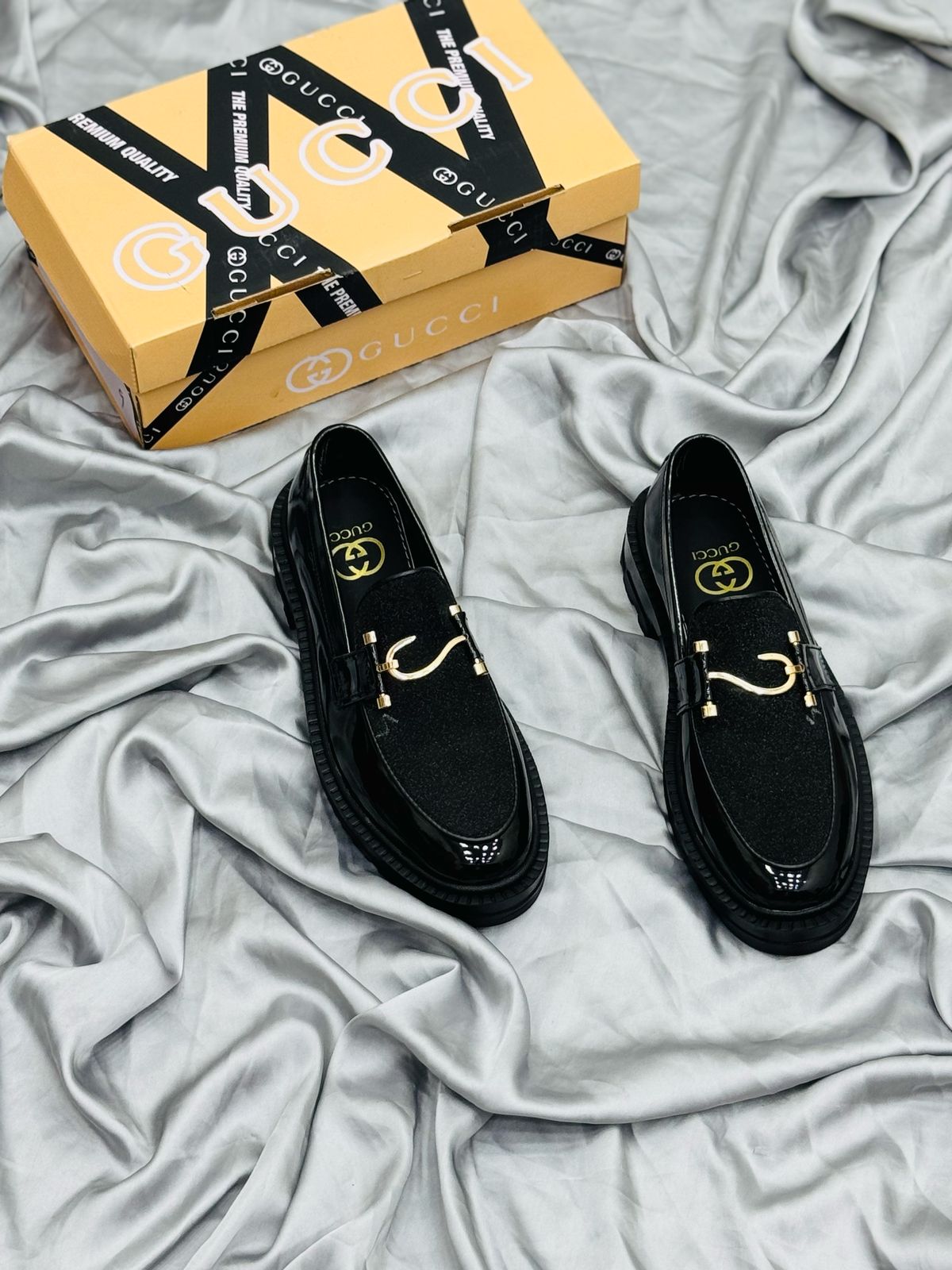 Men's Luxury Suede Loafers with Gold Buckle