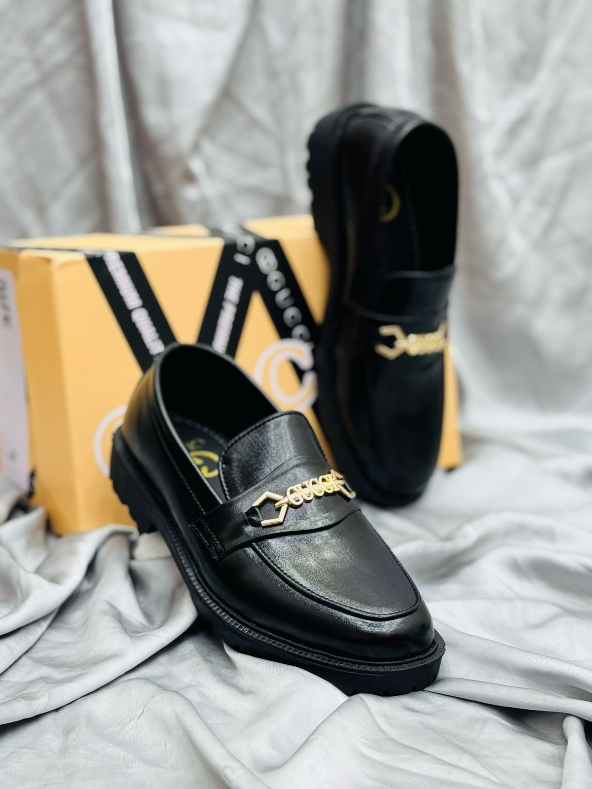 Men's Luxury Suede Loafers with Gold Buckle