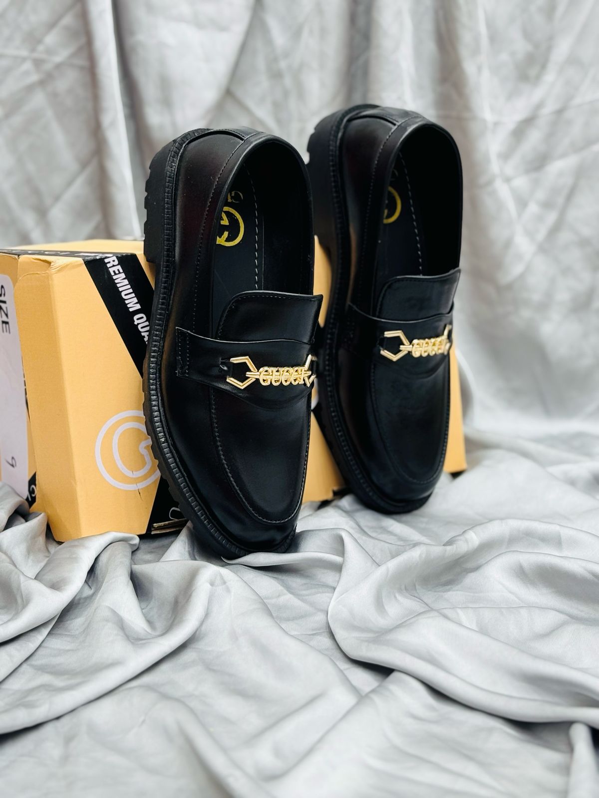 Men's Luxury Suede Loafers with Gold Buckle
