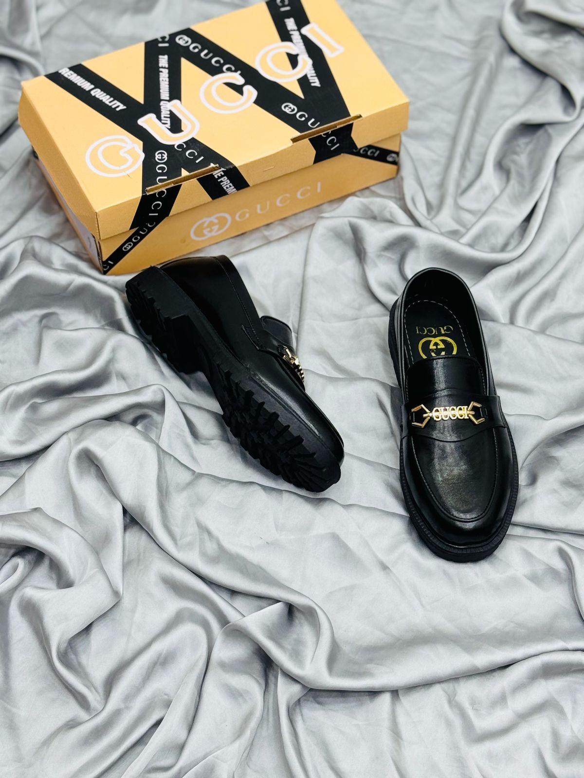 Men's Luxury Suede Loafers with Gold Buckle