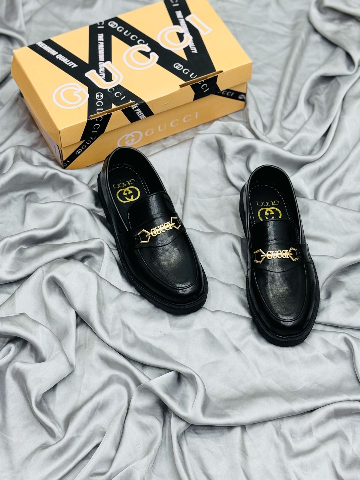 Men's Luxury Suede Loafers with Gold Buckle