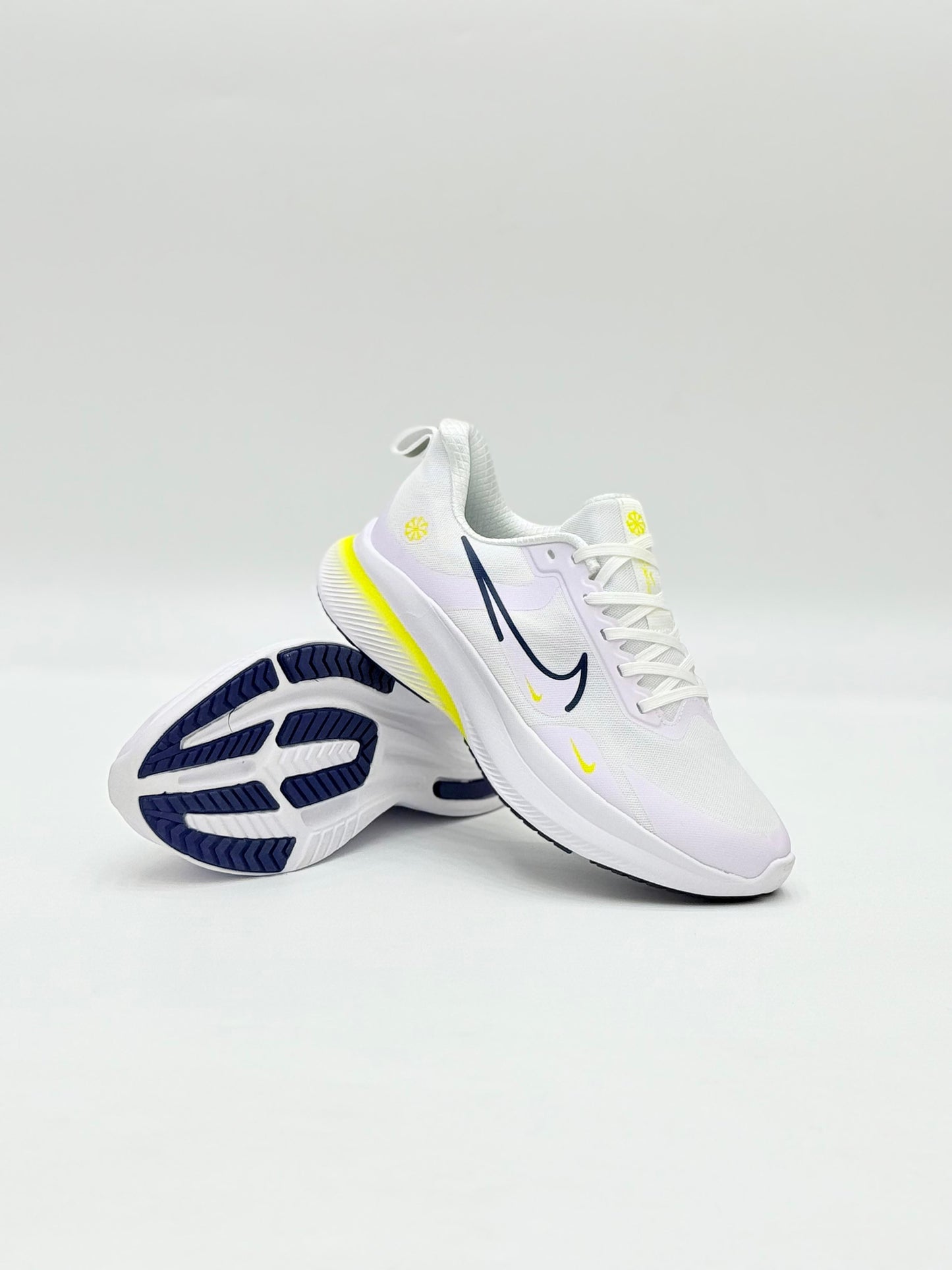 White & Coral Performance Sneakers – Lightweight & Stylish