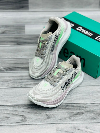 NOKA Lightweight Running Shoes - Cream & Pastel Blue