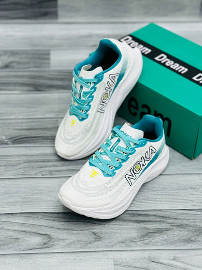 NOKA Lightweight Running Shoes - Cream & Pastel Blue