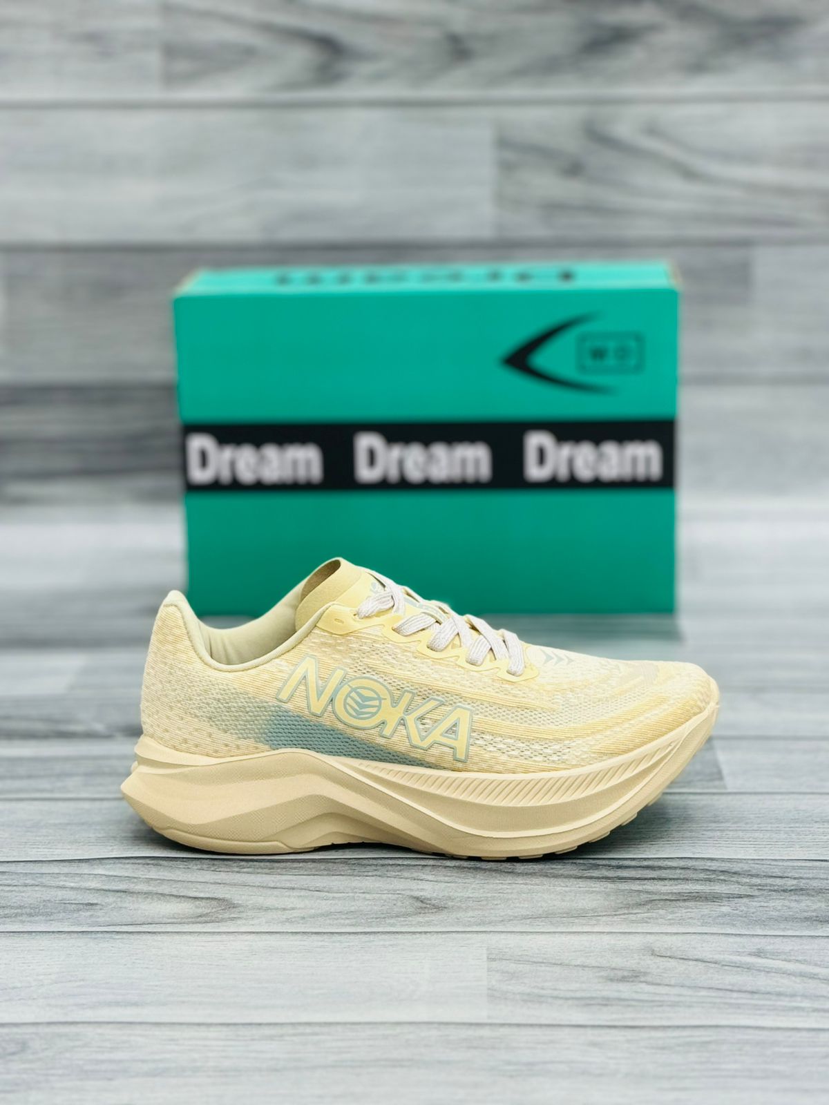 NOKA Lightweight Running Shoes - Cream & Pastel Blue