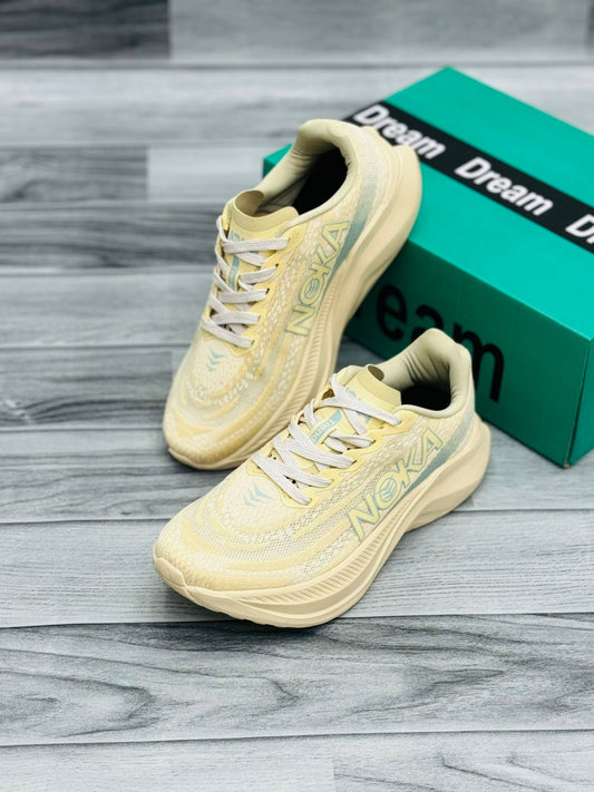 NOKA Lightweight Running Shoes - Cream & Pastel Blue