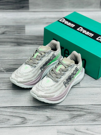 NOKA Lightweight Running Shoes - Cream & Pastel Blue