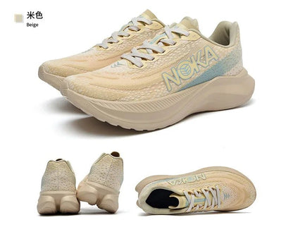 NOKA Lightweight Running Shoes - Cream & Pastel Blue