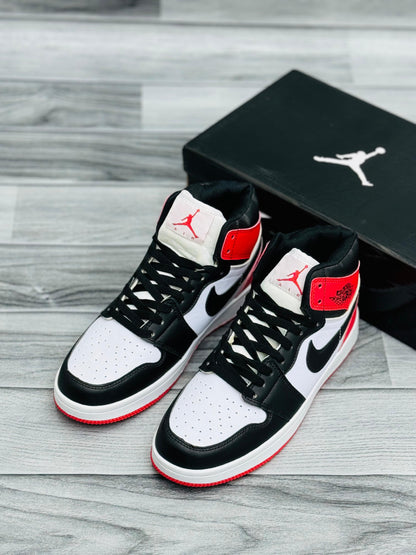 Black, White & Red High-Top Sneakers – Bold Streetwear Icon