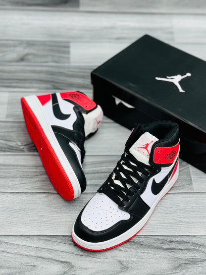 Black, White & Red High-Top Sneakers – Bold Streetwear Icon