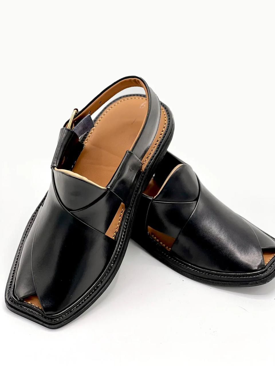 Black Panther Premium Leather Peshawari Chappal – A Bold Statement of Style & Tradition🖤