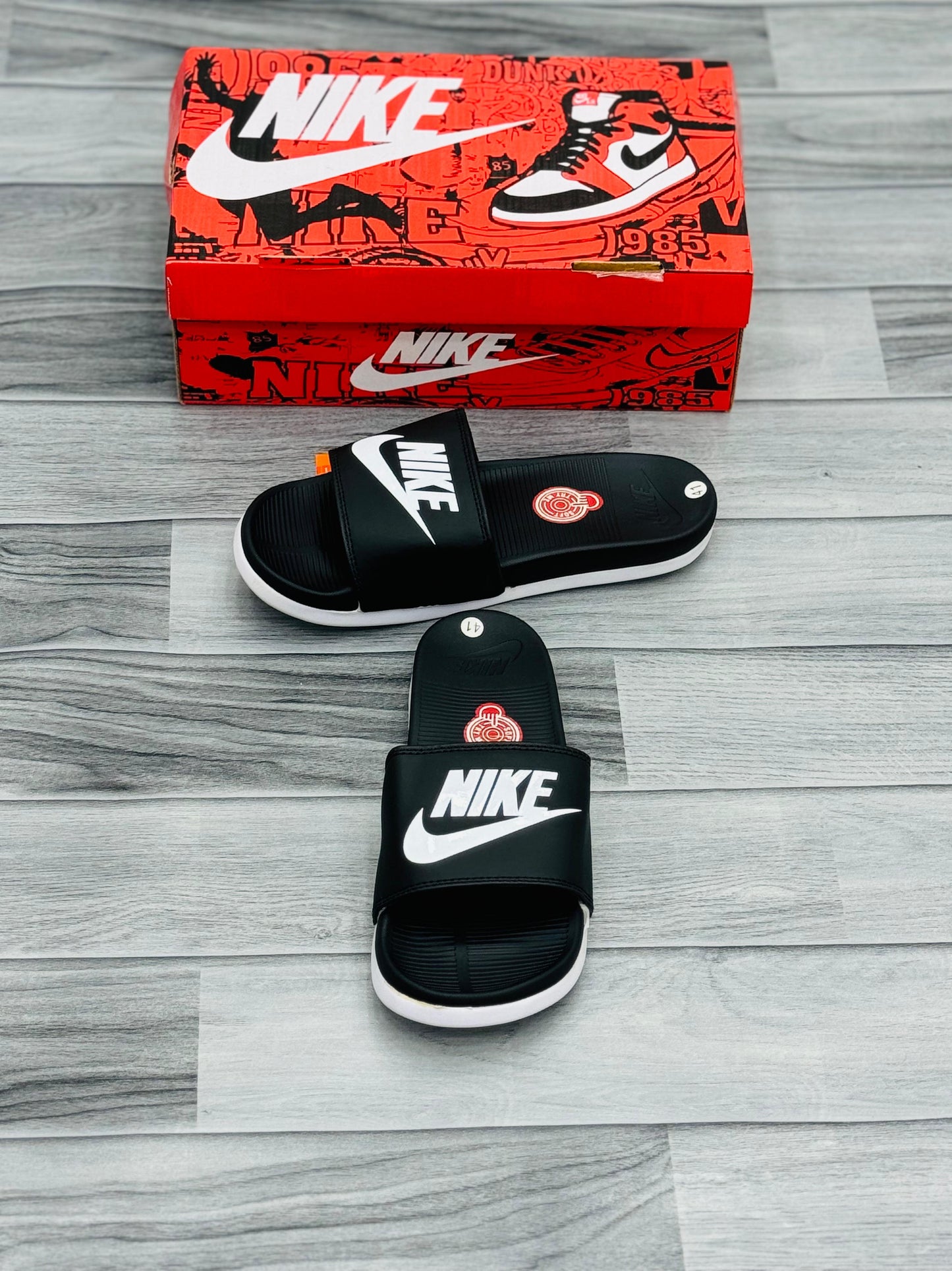Nike Benassi Just Do It Slides – Black & White