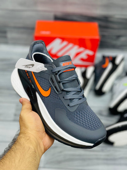 Nike Air Zoom TechRunner – Gray & Orange Performance Running Shoes