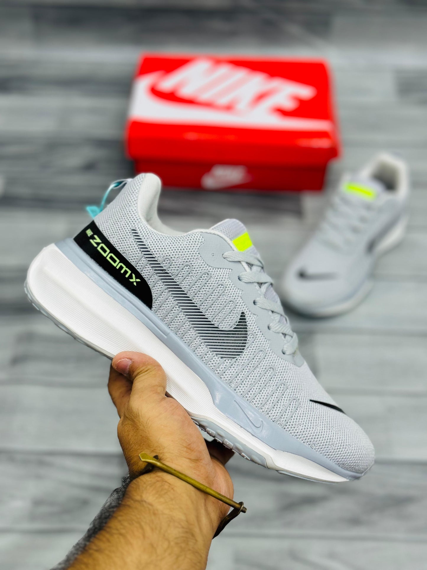 Nike Downshifter 12 – Light Grey/Volt Glow Running Shoes