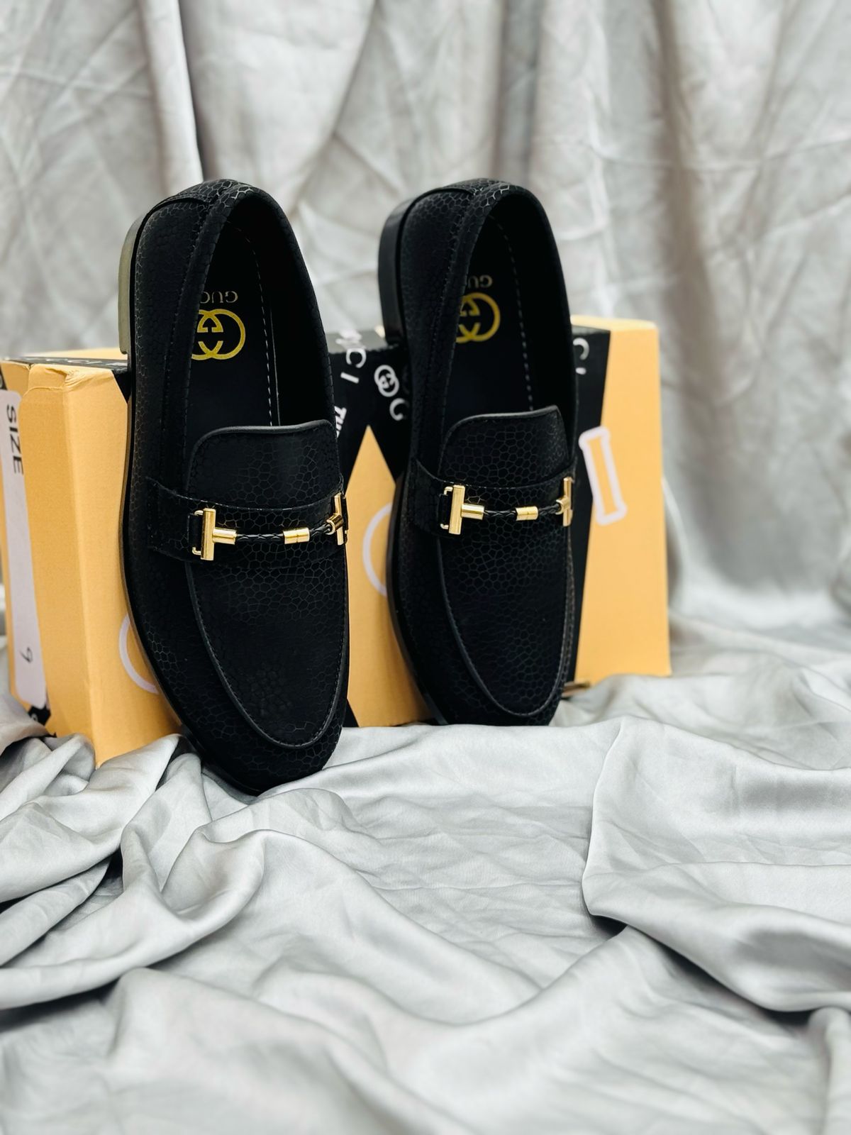 Men’s Luxury Suede Loafers with Gold Buckle