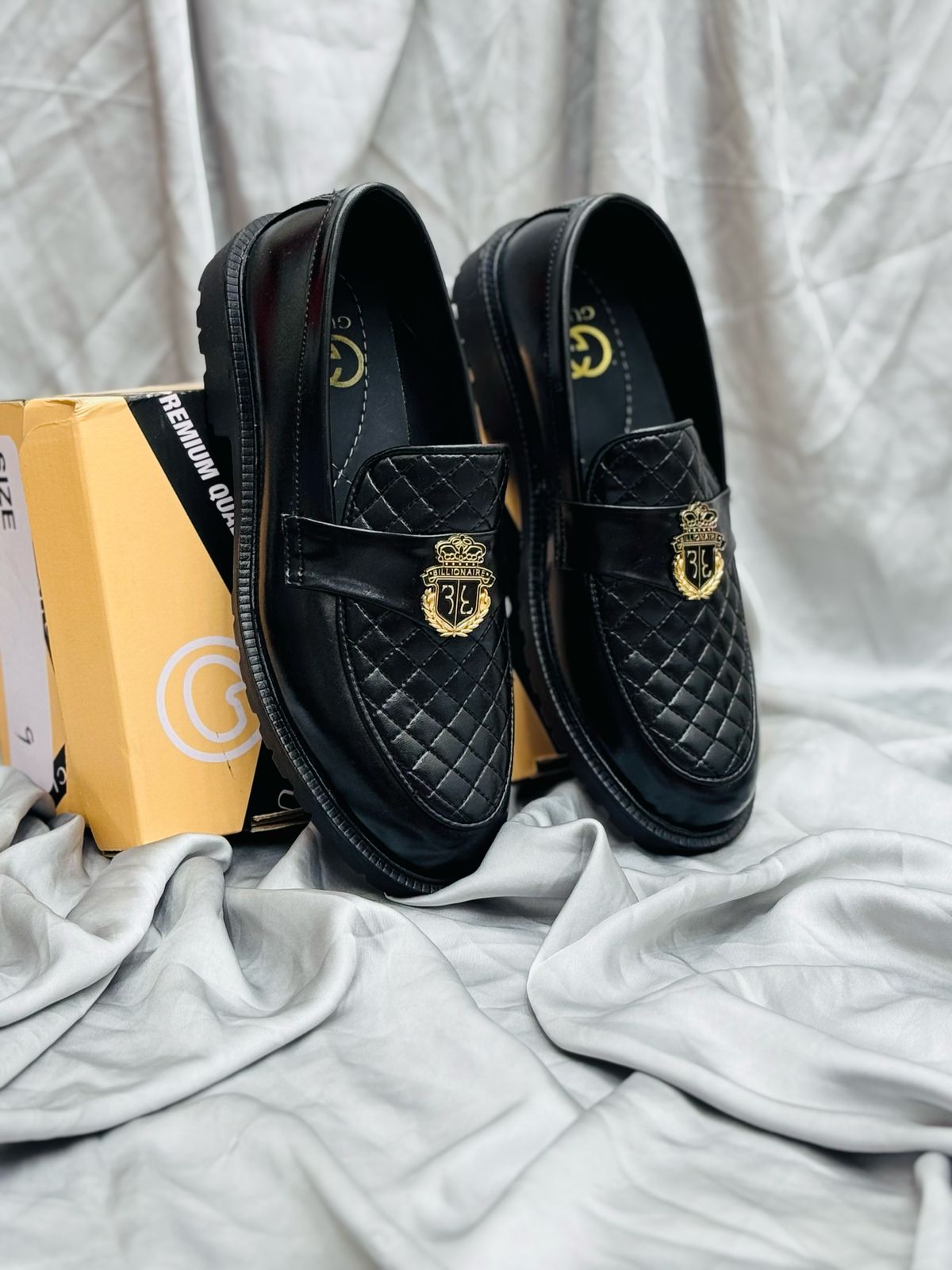 Men's Luxury Suede Loafers with Gold Buckle