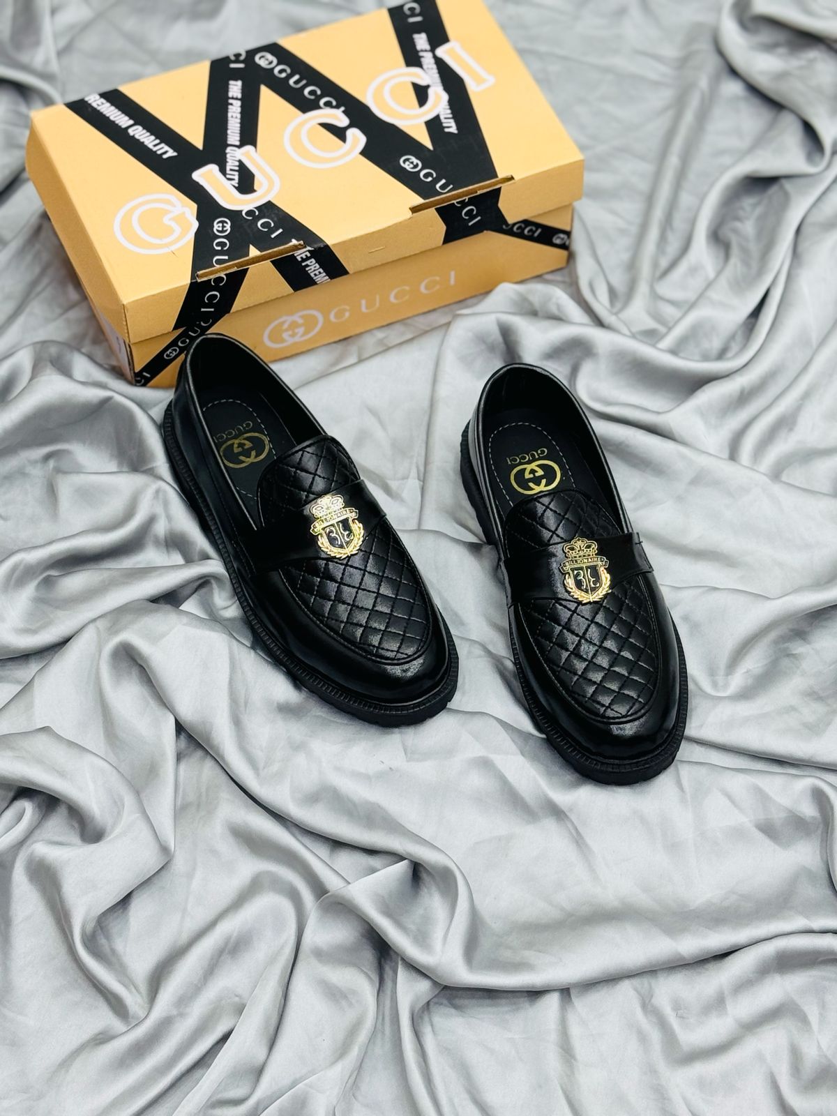 Men's Luxury Suede Loafers with Gold Buckle