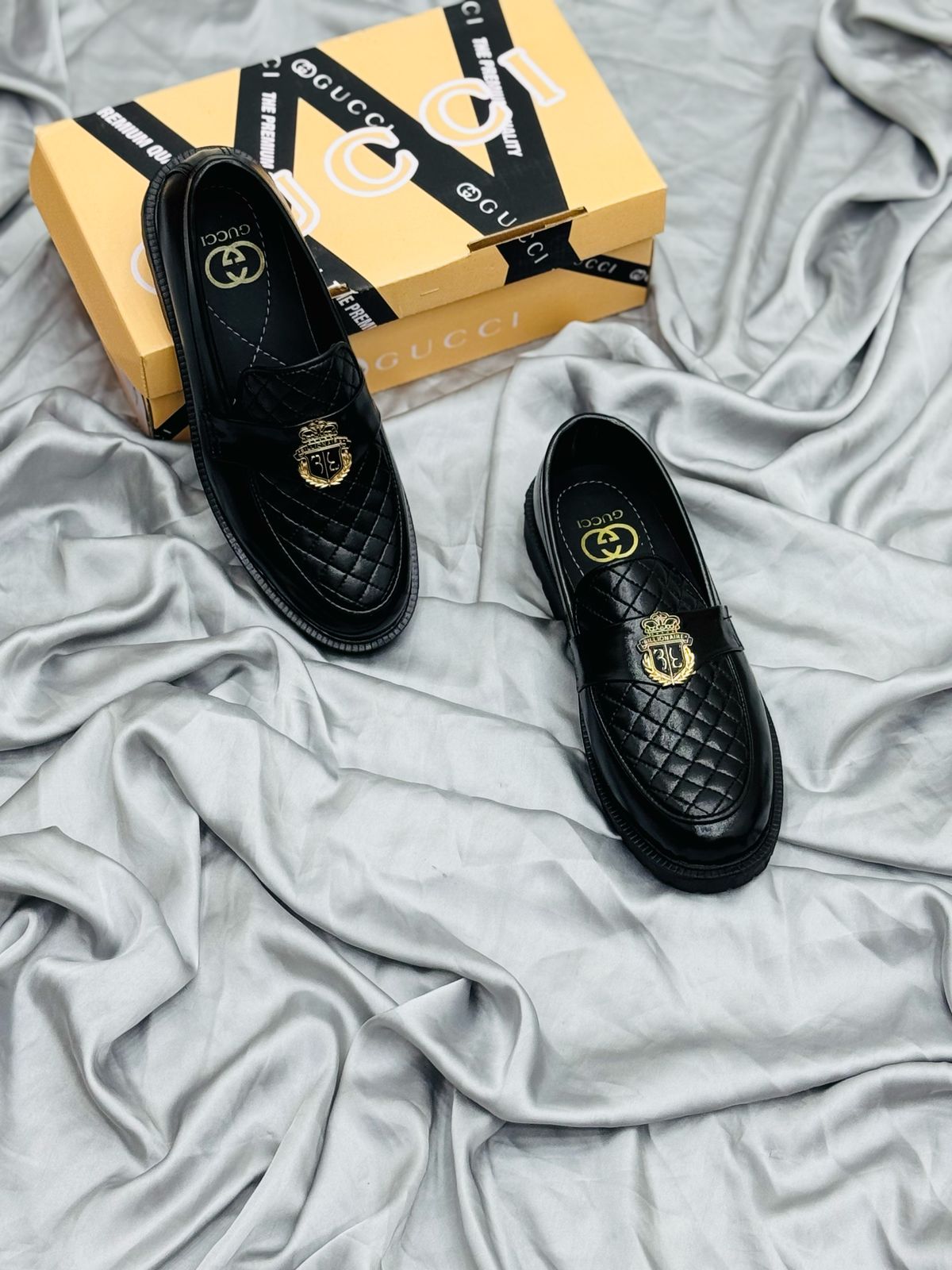 Men's Luxury Suede Loafers with Gold Buckle
