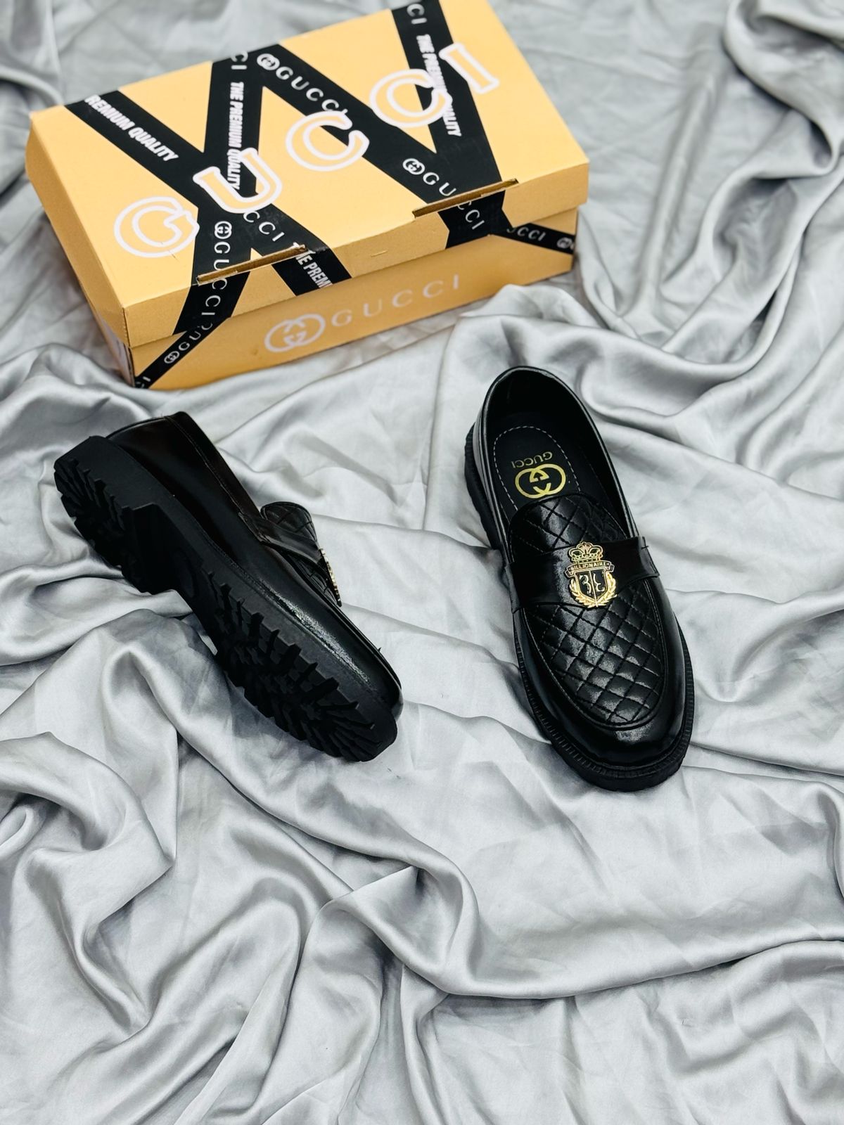Men's Luxury Suede Loafers with Gold Buckle