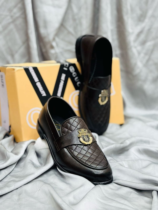 Men's Luxury Suede Loafers with Gold Buckle