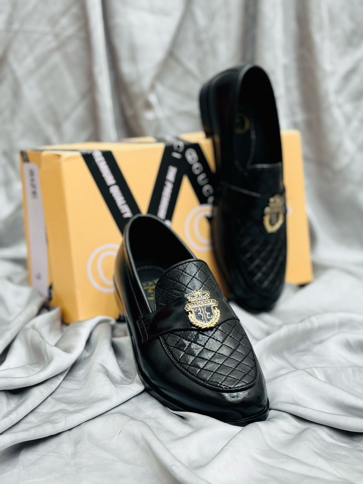 Men's Luxury Suede Loafers with Gold Buckle