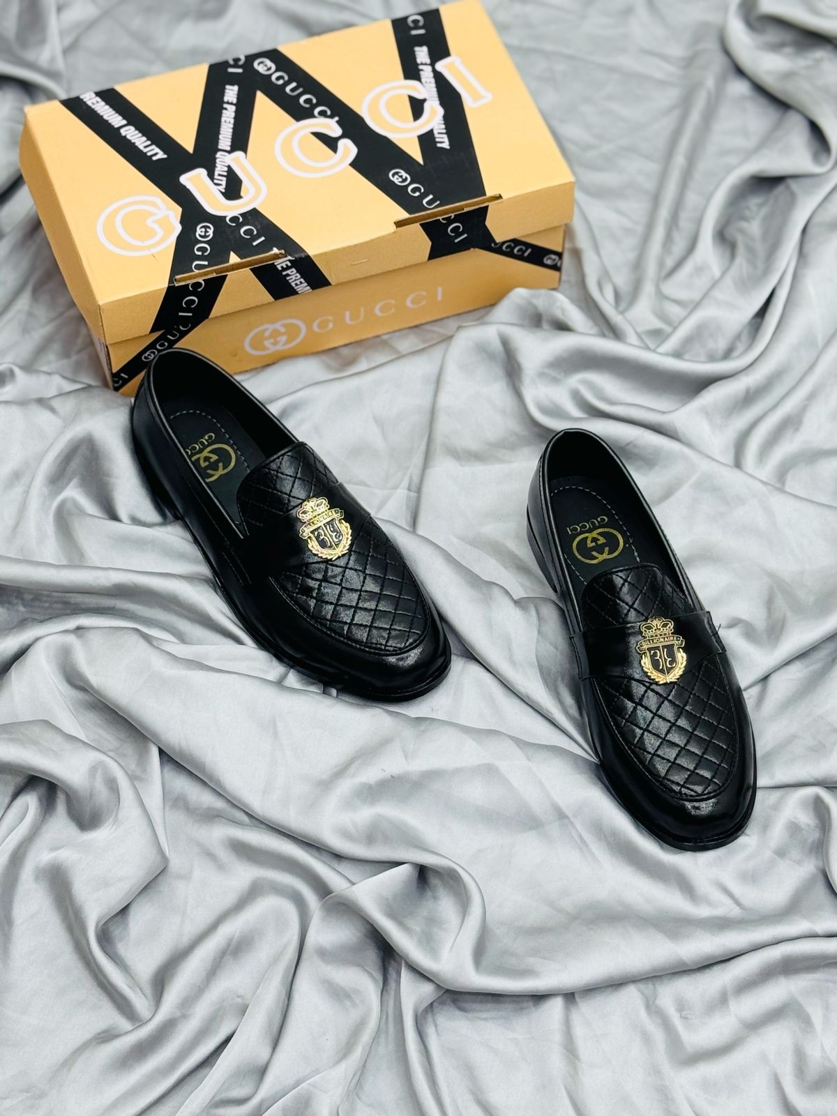 Men's Luxury Suede Loafers with Gold Buckle